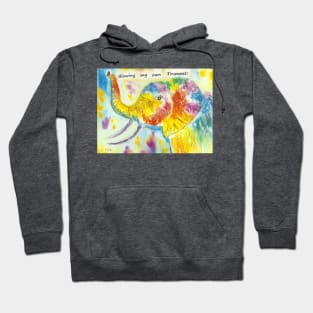 Colourful Elephant, "Blowing my own Trumpet!" Hoodie